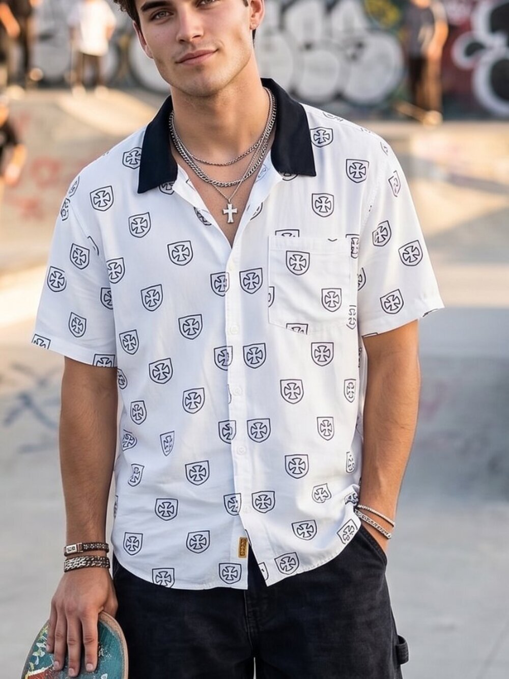 Independent Trucks X Brixton  Shirt Button Down  Polo Size Medium Unisex Blouse